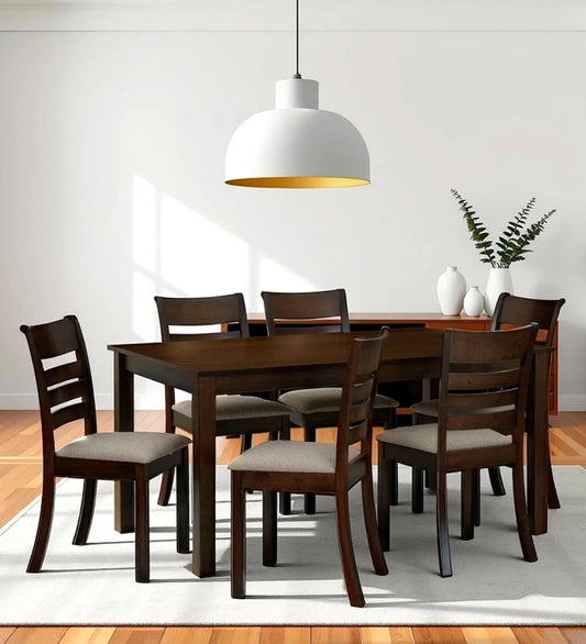 6 Seater Dining Sets In Brown Finish