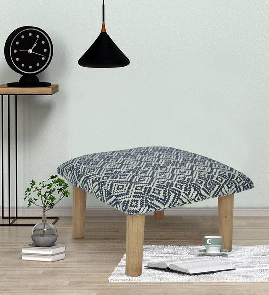 Teviston Solid Wood Foot Stool in Grey Colour