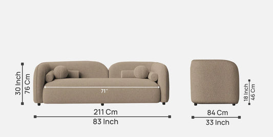3 Seater Sofa In Mushroom Beige Colour