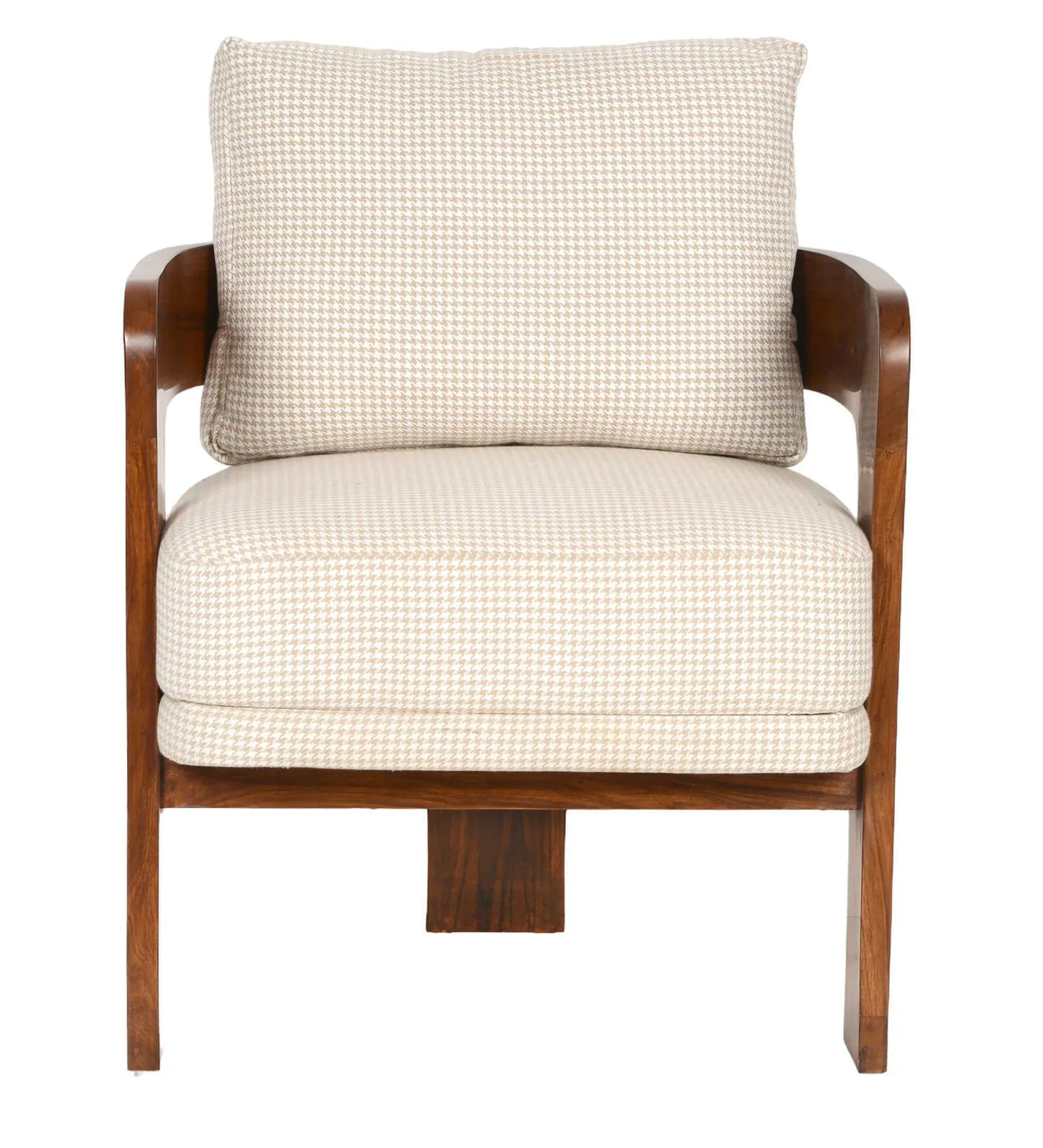 Aloa Fabric Arm Chair In Teak Finish