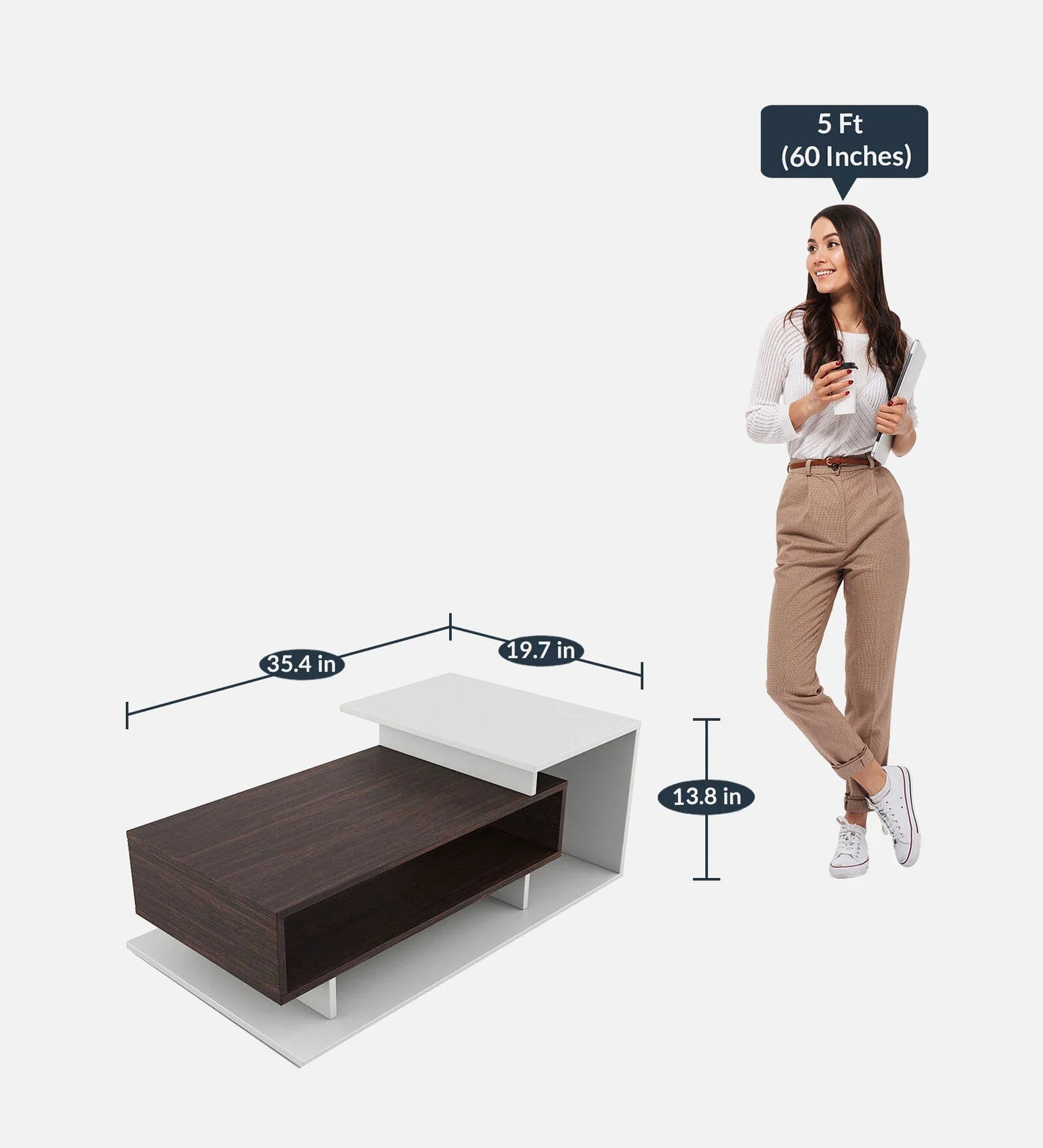 Kiosk Coffee Table in Choco Walnut Colour