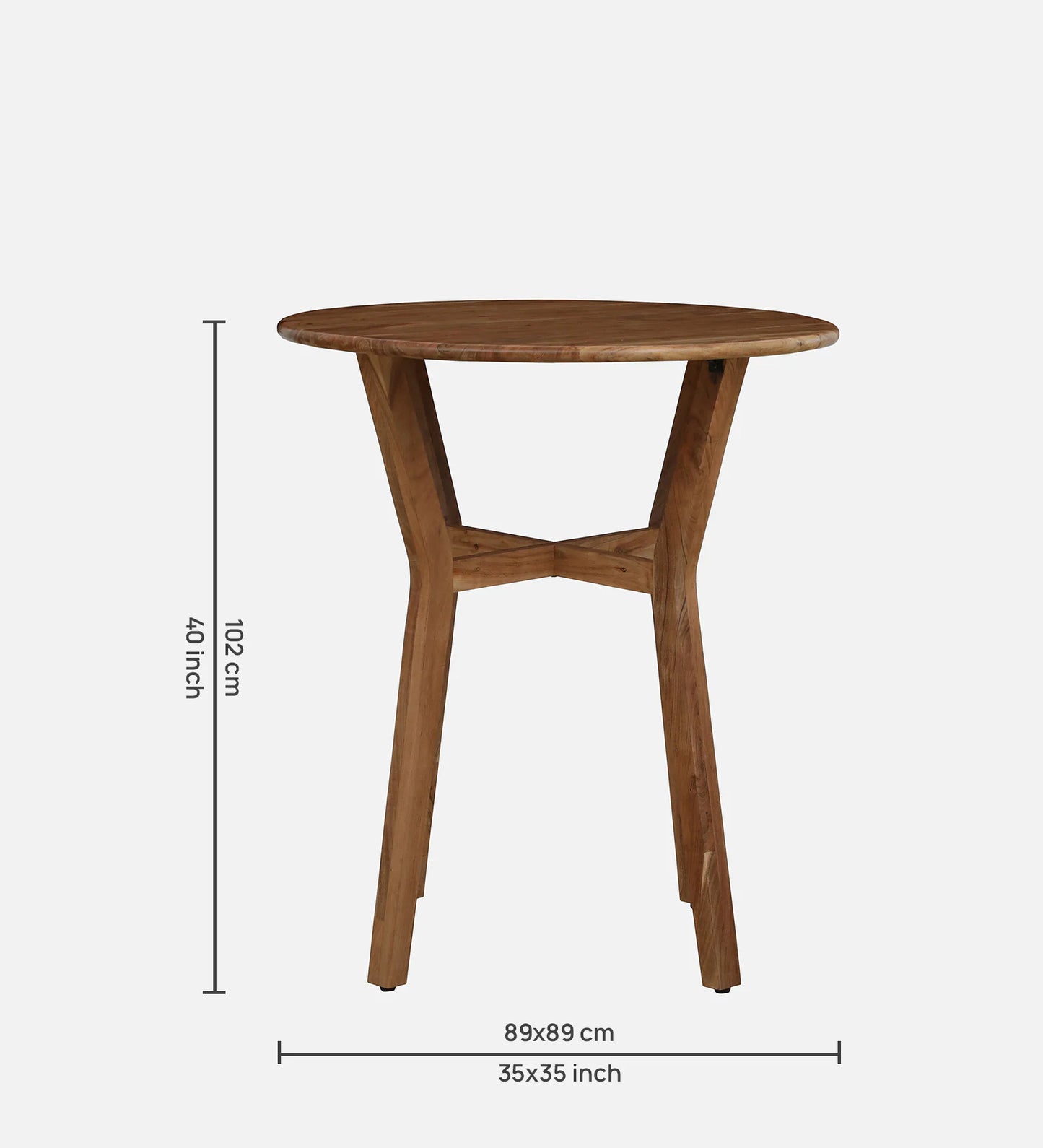 Wood 2 Seater Bar Table Set In Natural Finish