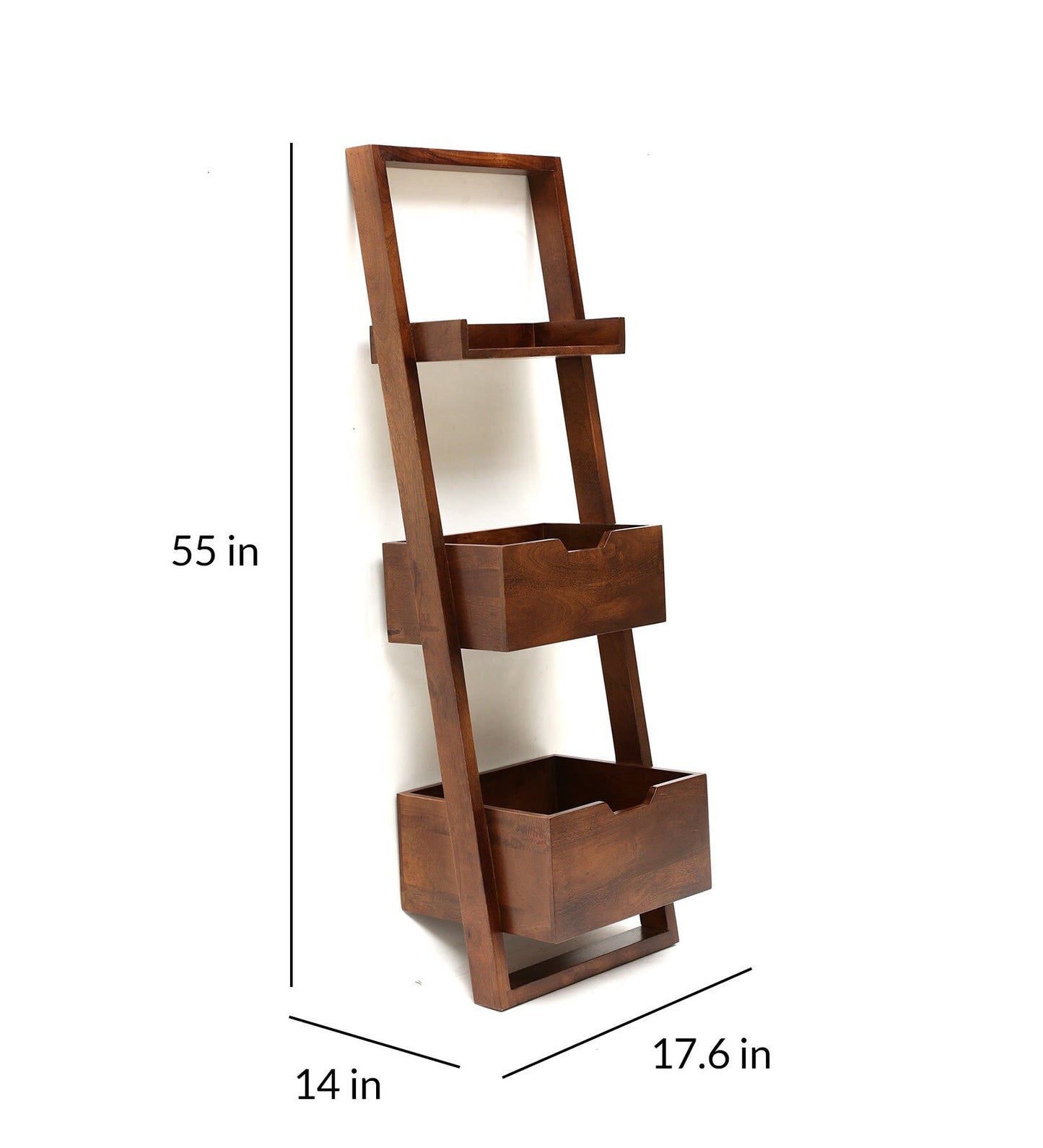 Brown Mango Wood Magazine Rack