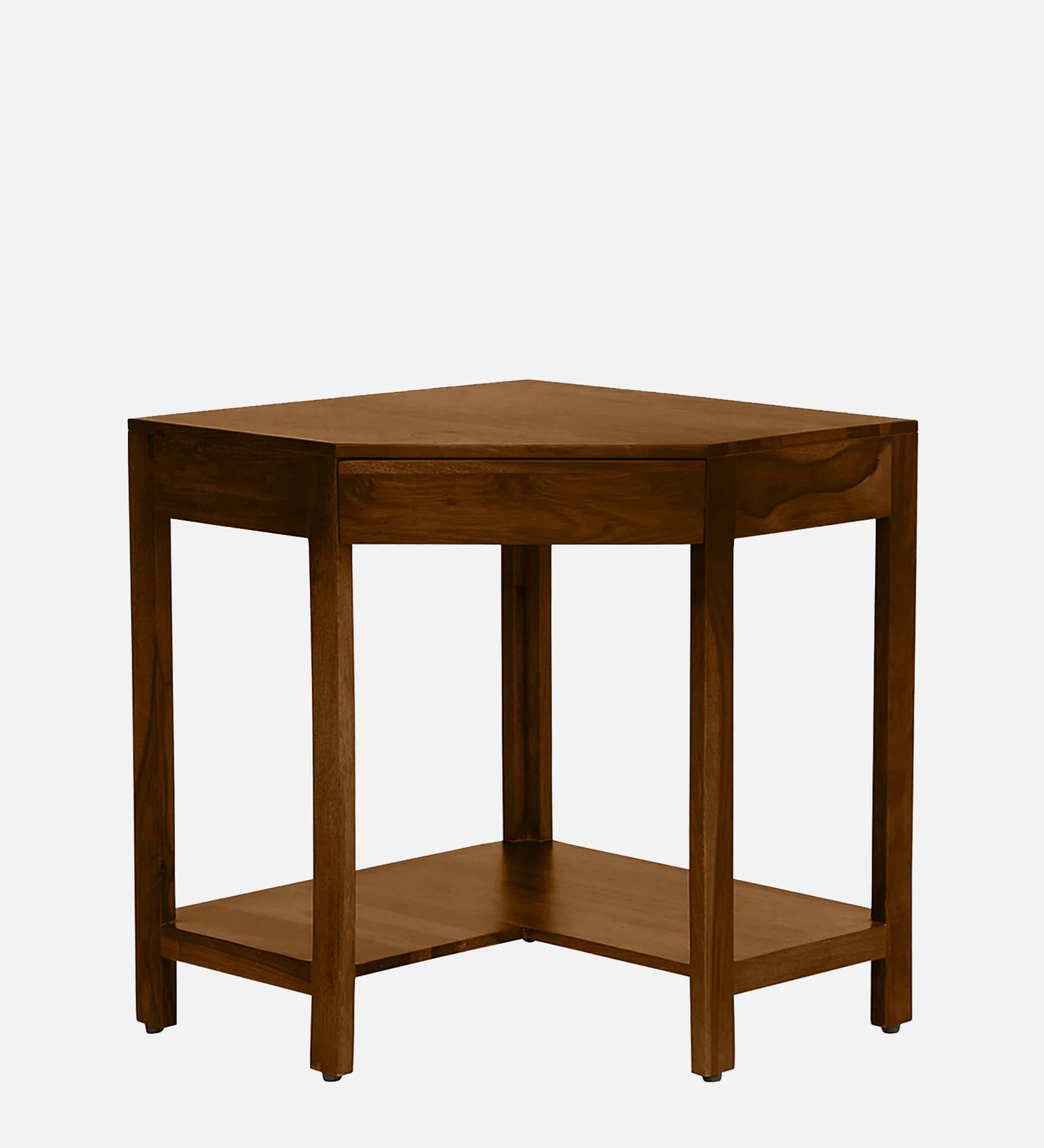 Sheesham Wood Corner Writing Table in Scratch Resistant Provincial Teak Finish