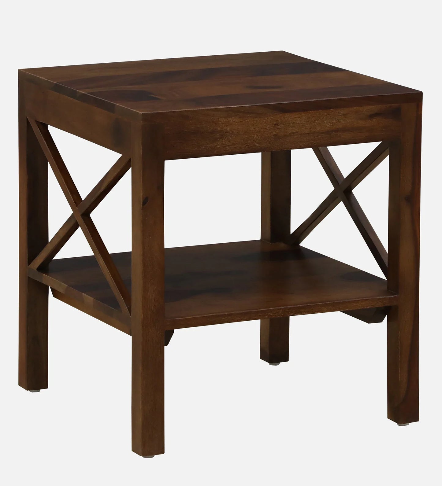 Harlev Sheesham Wood End Table In Provincial Teak Finish