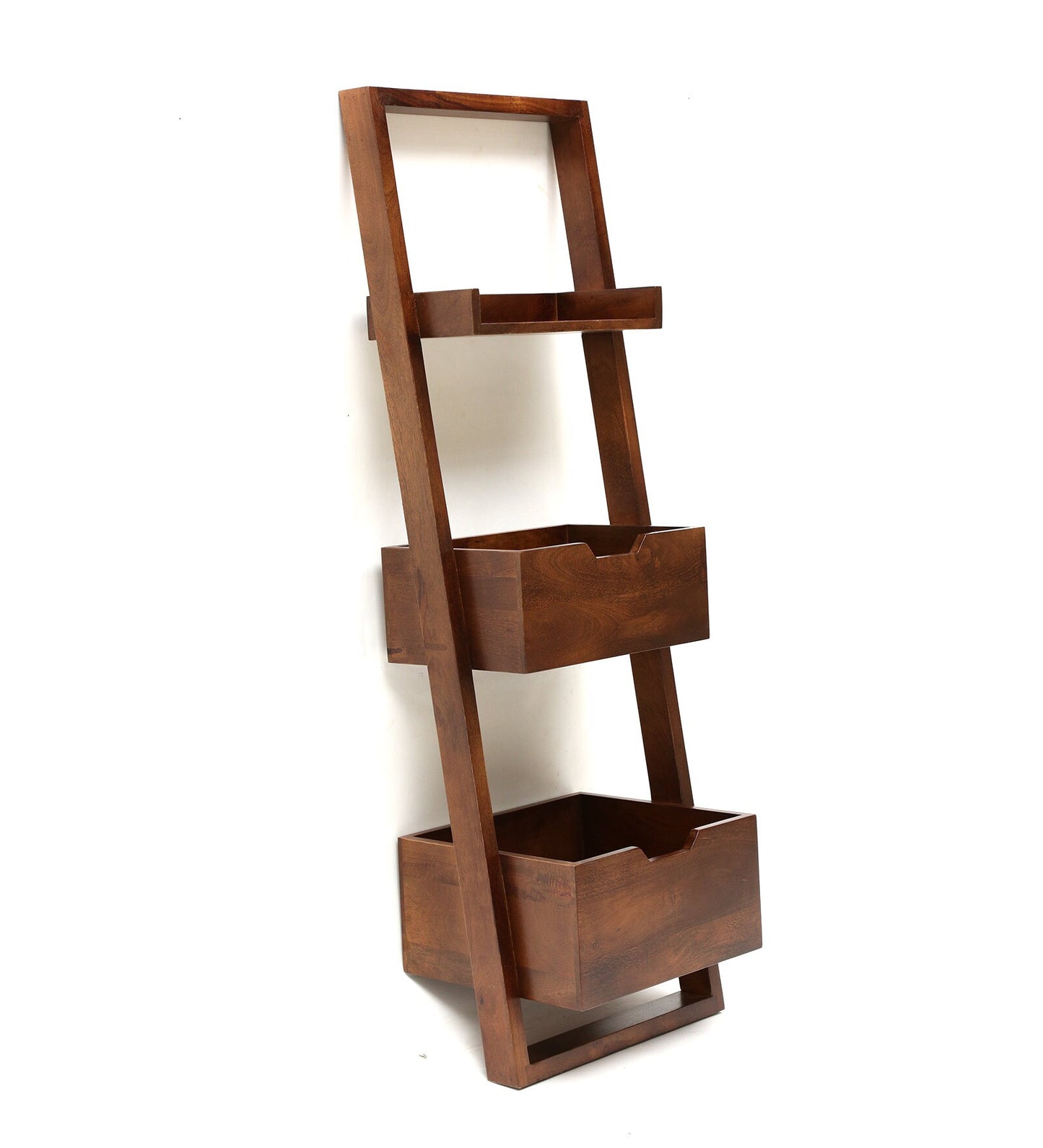 Brown Mango Wood Magazine Rack