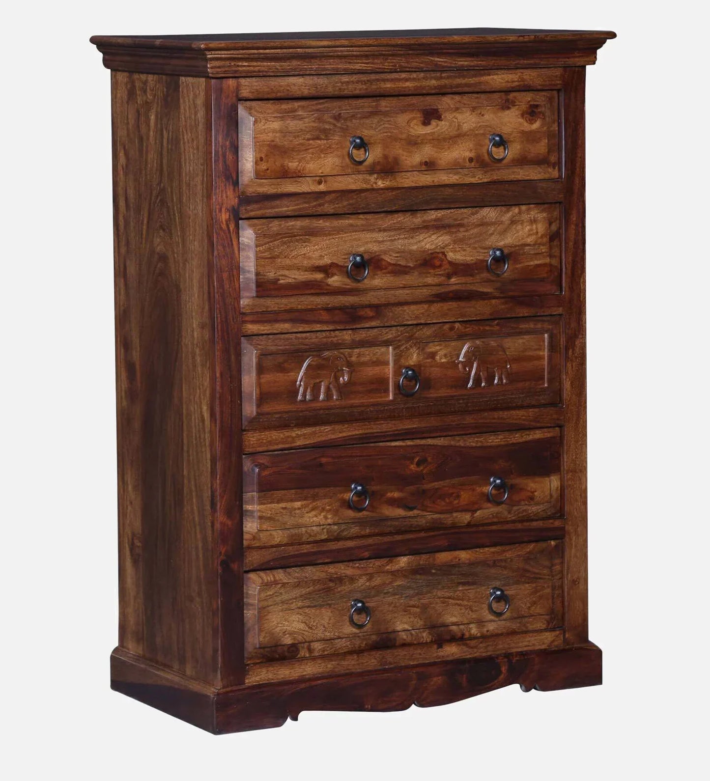 Sheesham Wood Chest Of Drawers in Scratch Resistant Provincial Teak Finish