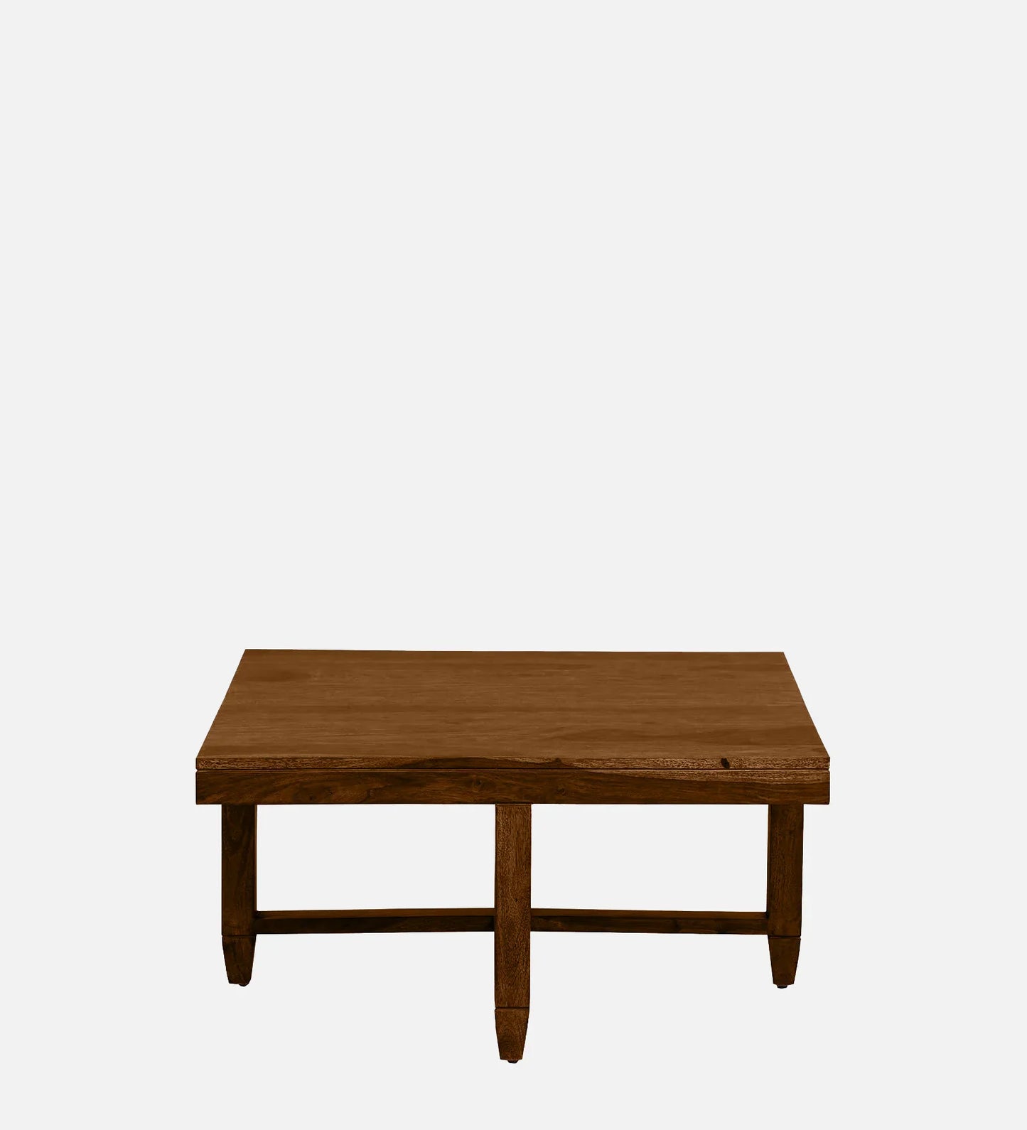 Sheesham Wood Nesting Coffee Table Set in Provincial Teak Finish With Cushioned Stools