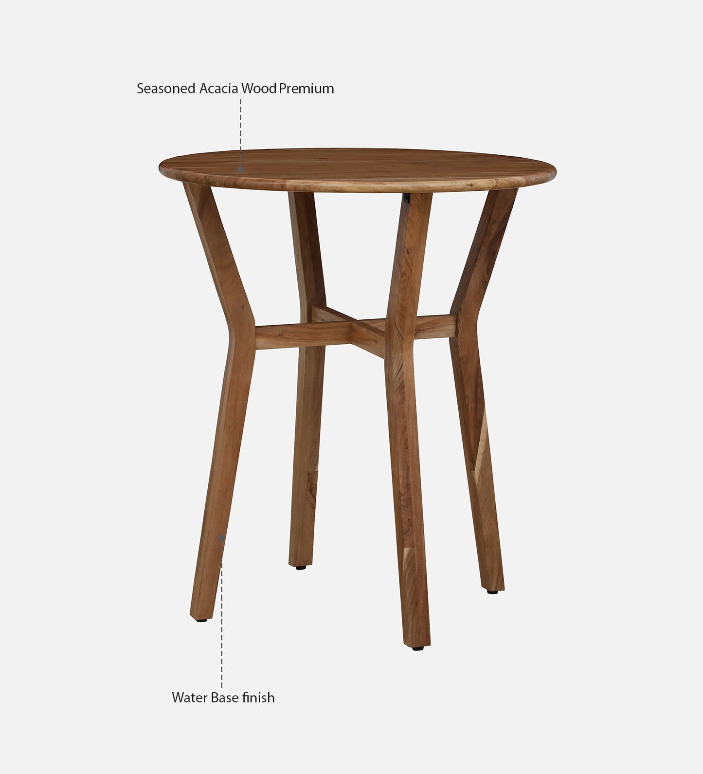 Wood 2 Seater Bar Table Set In Natural Finish