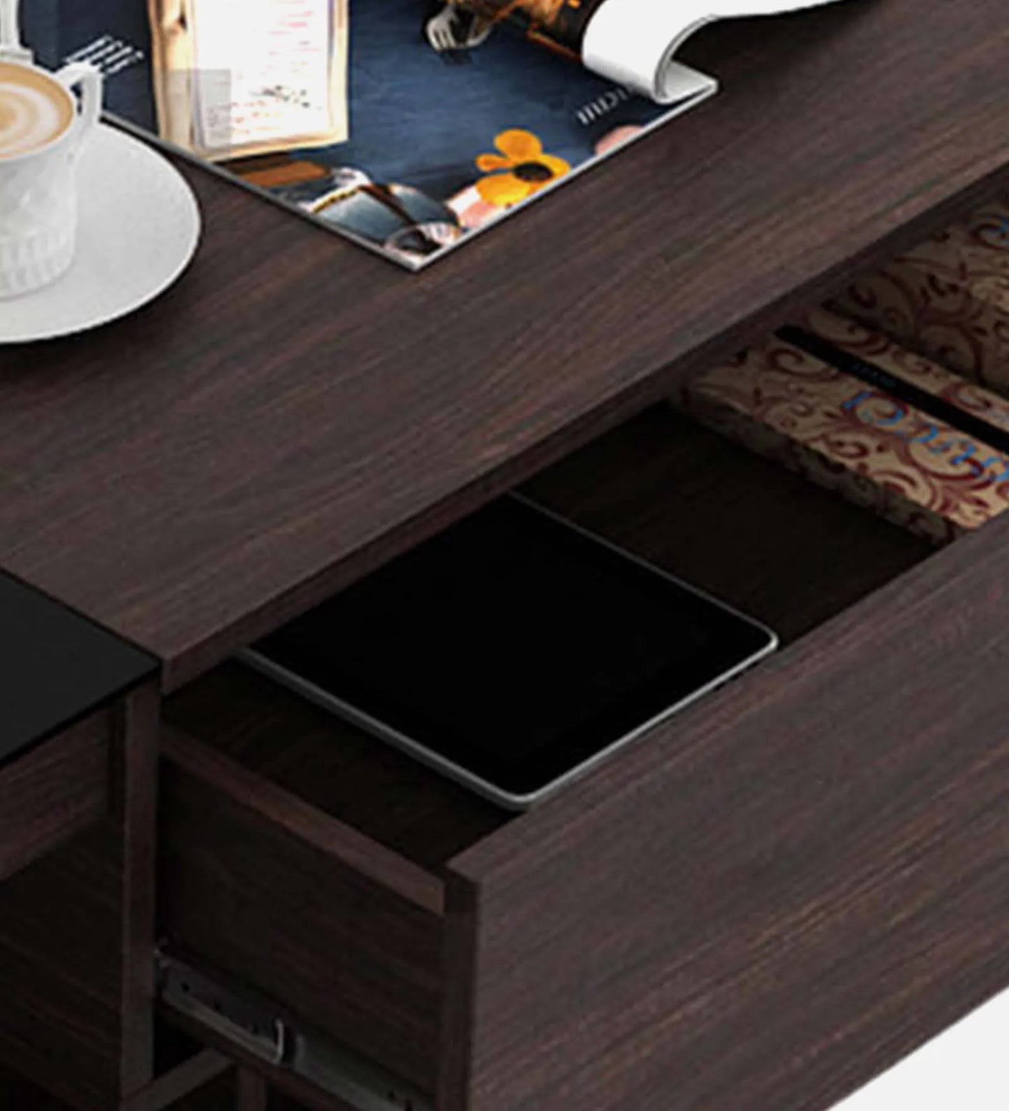 Eco Large Coffee Table In Choco Walnut Finish