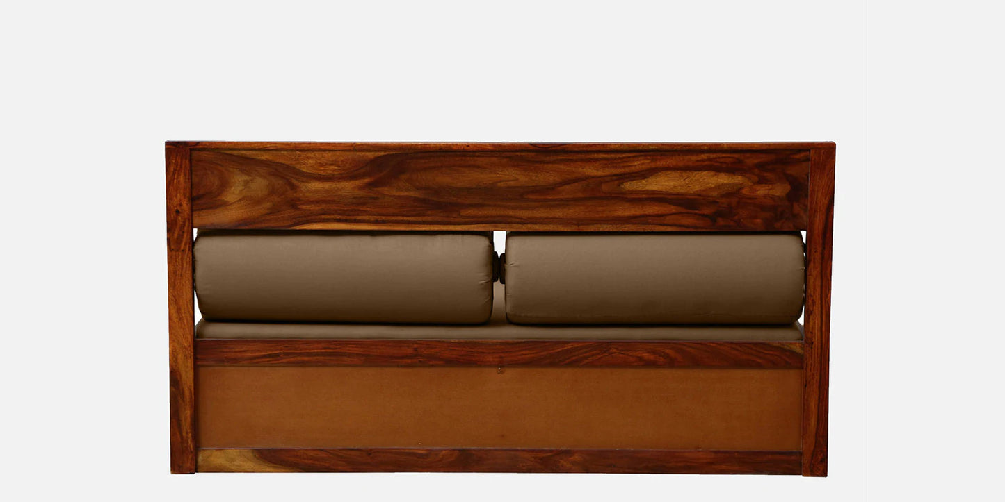 Sheesham Wood Pull Out Sofa Cum Bed In Honey Oak Finish