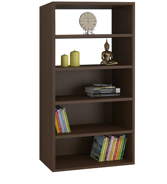 Display Unit Cum Bookshelf In Coffee Walnut Finish