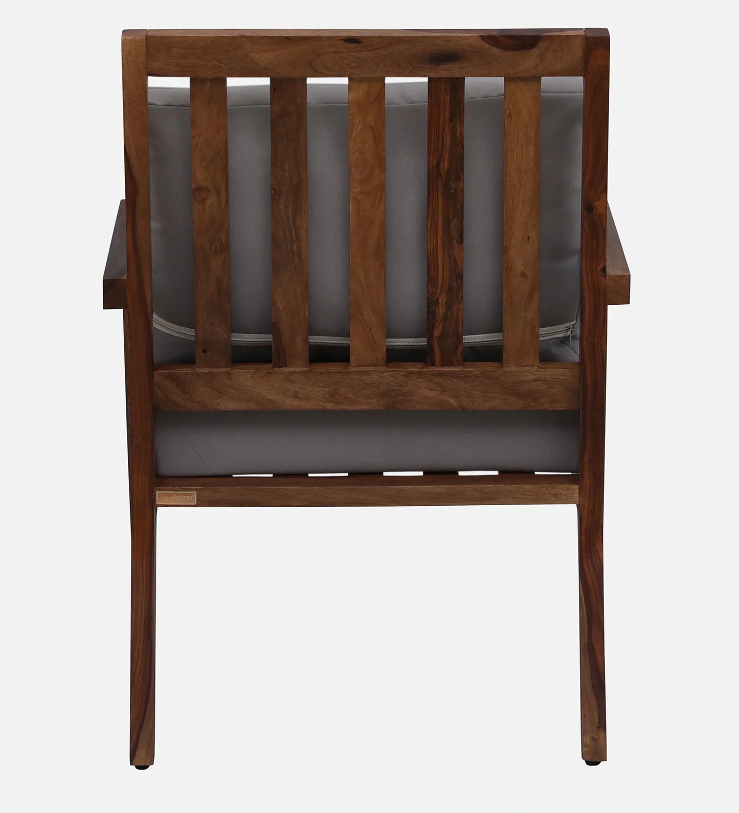 Milton Sheesham Wood Arm Chair In Grey & Rustic Teak Finish