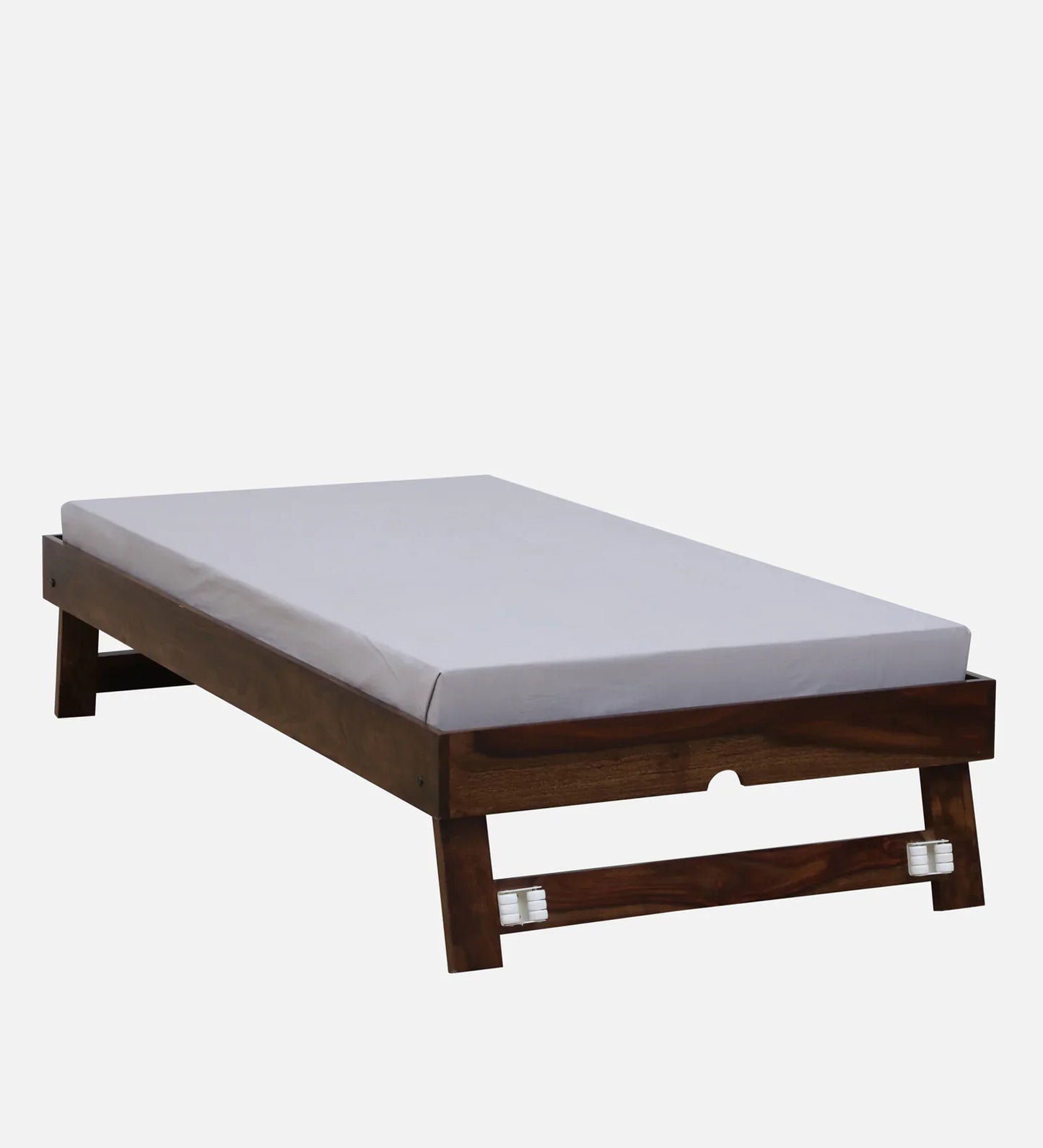 Sheesham Wood Single Bed In Provincial Teak Finish With Trundle