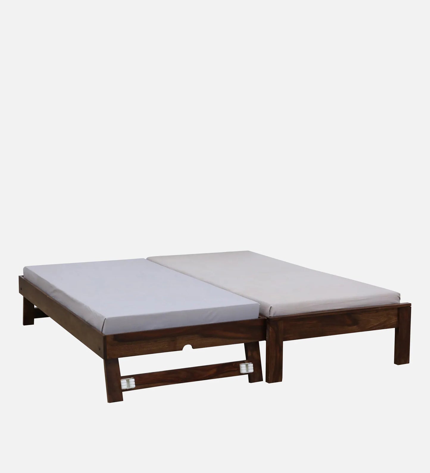 Sheesham Wood Single Bed In Provincial Teak Finish With Trundle