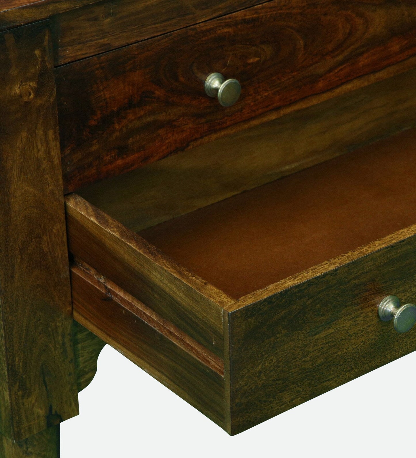 Ravenel Sheesham Wood Two Drawer Console Table In Provincial Teak Finish