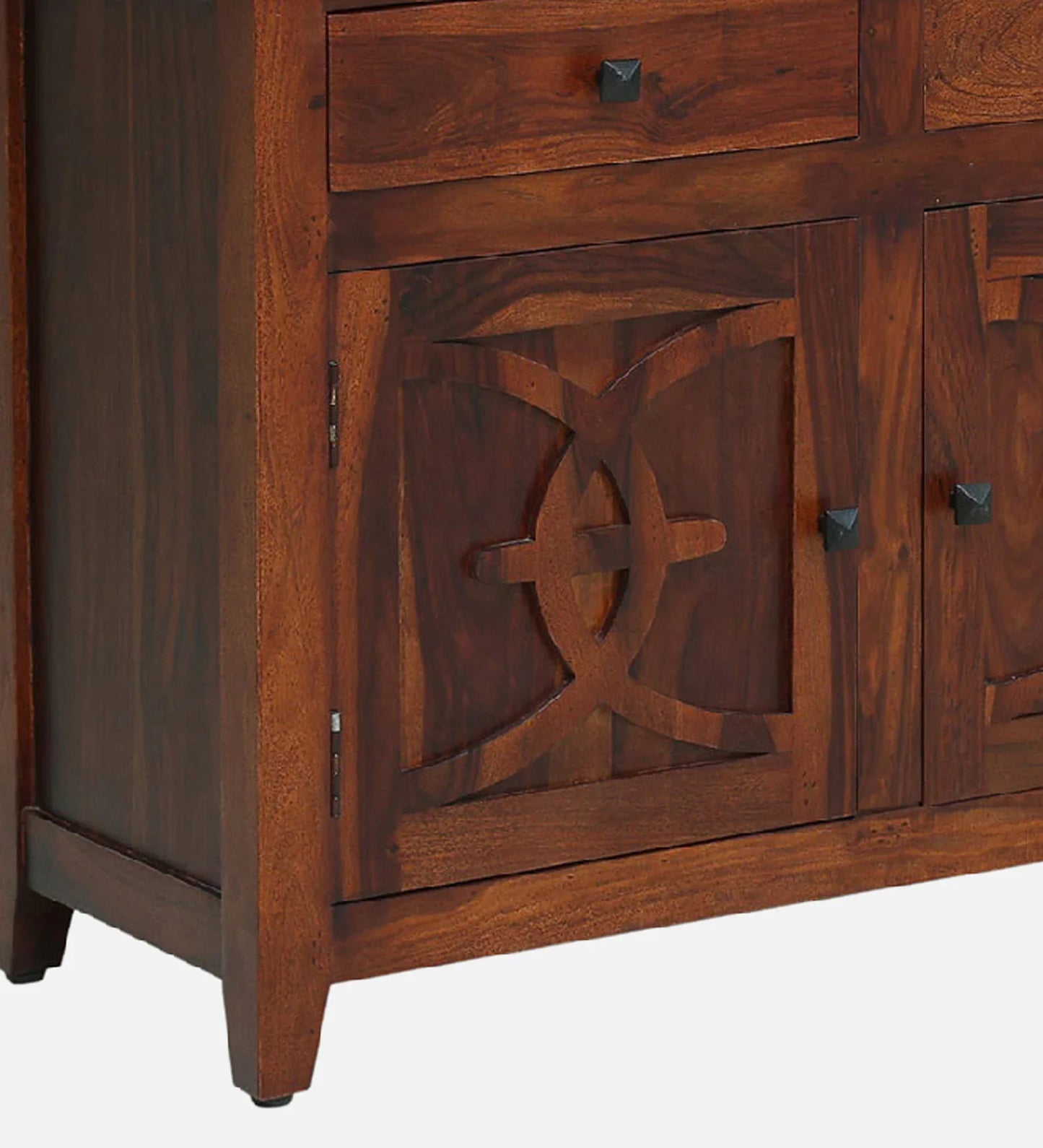 Sheesham Wood Sideboard in Scratch Resistant Honey Oak Finish