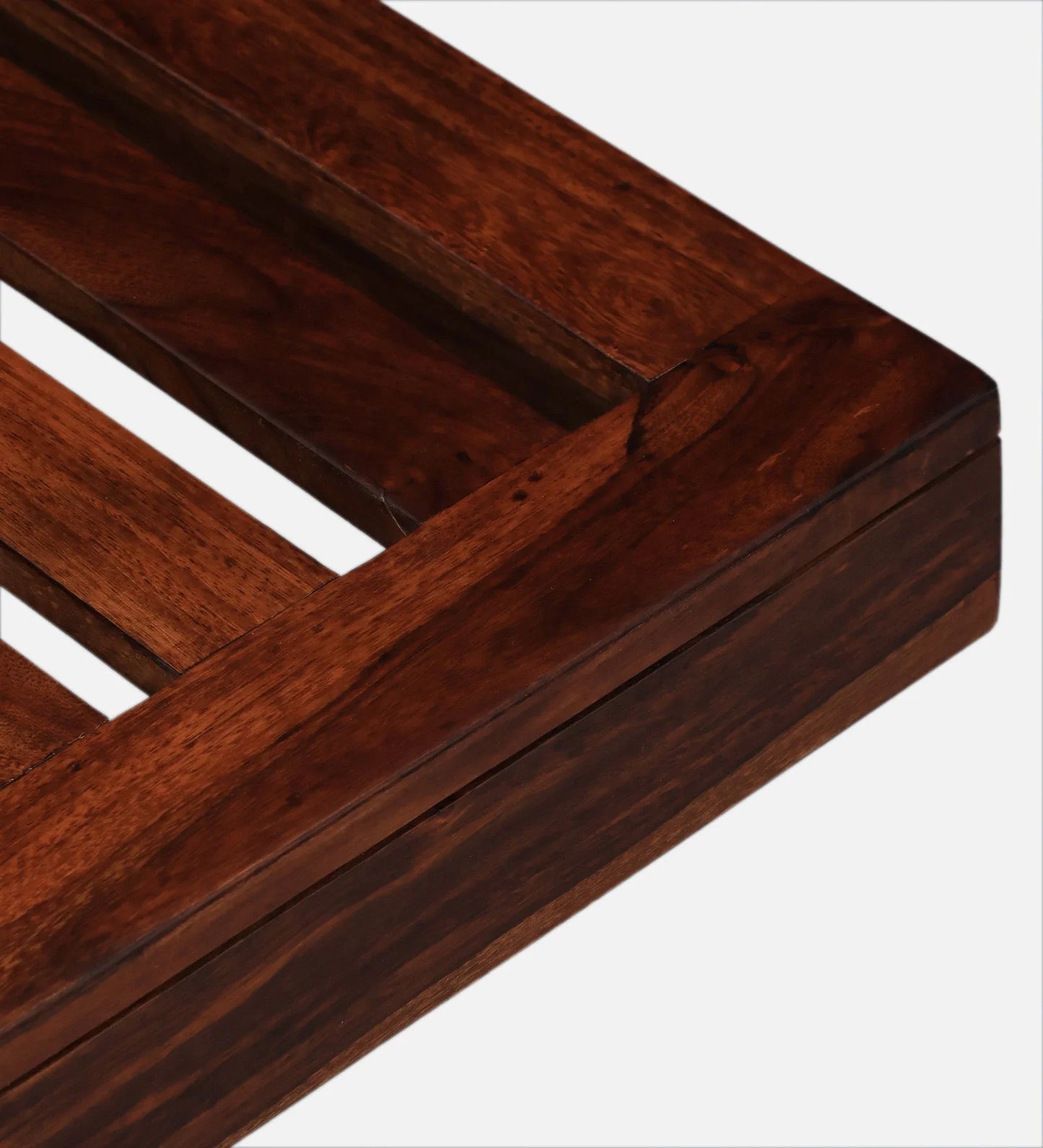 Solid Wood Nesting Coffee Table Set in Honey Oak Finish With Cushioned Stools