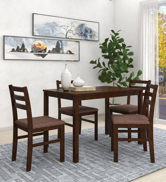 Seattle 4 Seater Dining Set in Dark Cappuccino Finish