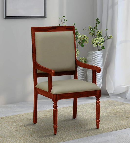 Warren Sheesham Wood Arm Chair In Honey Oak Finish