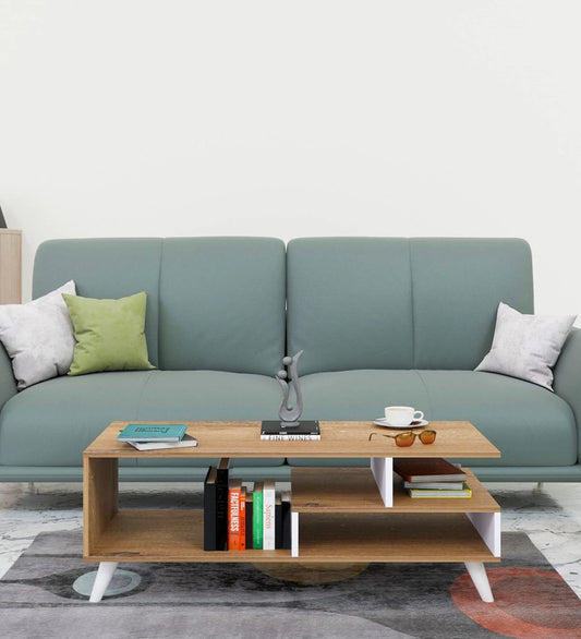 Dora Coffee Table In Canyon Oak And White Colour