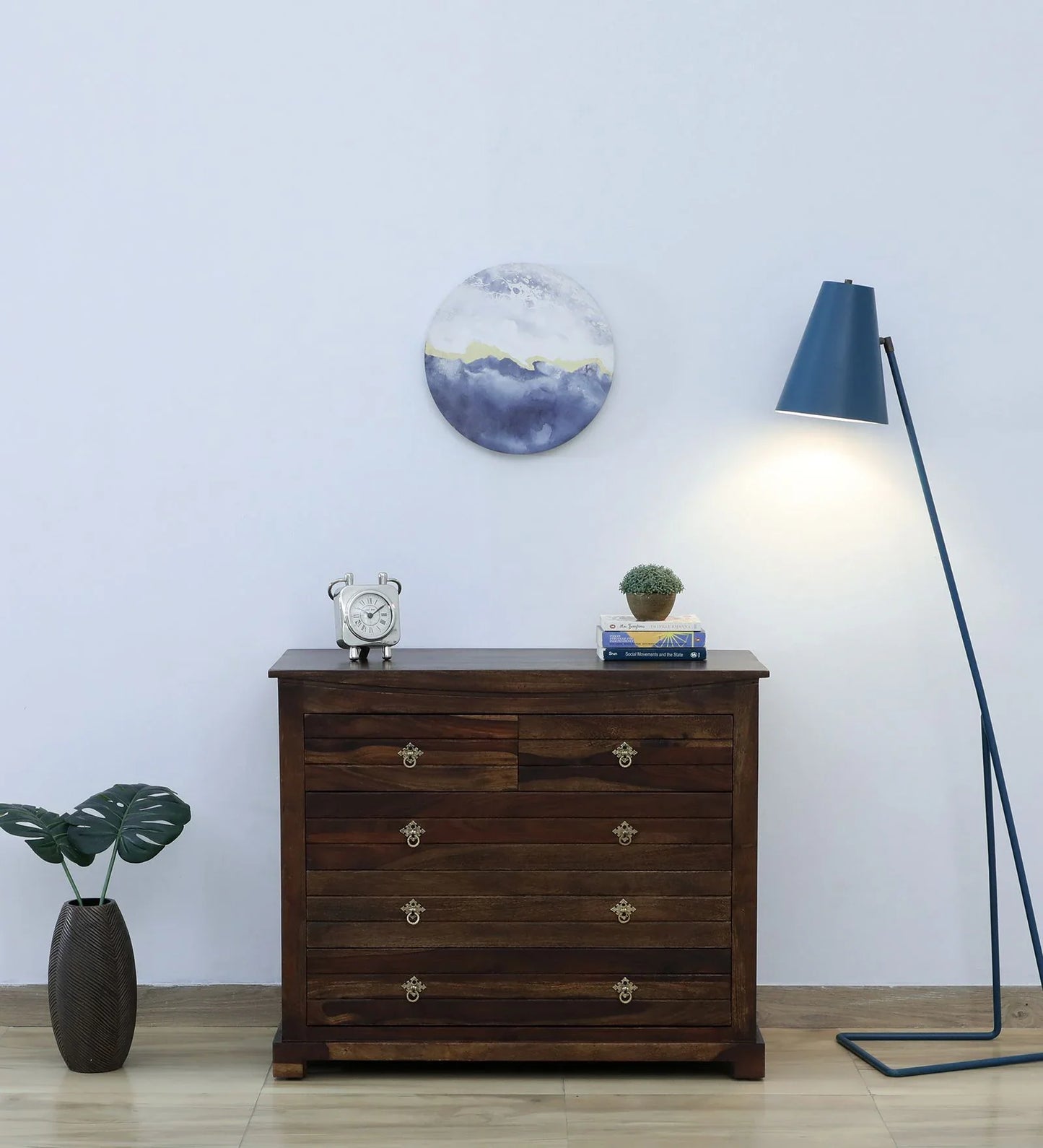 Sheesham Wood Chest Of Drawers in Scratch Resistant Provincial Teak Finish