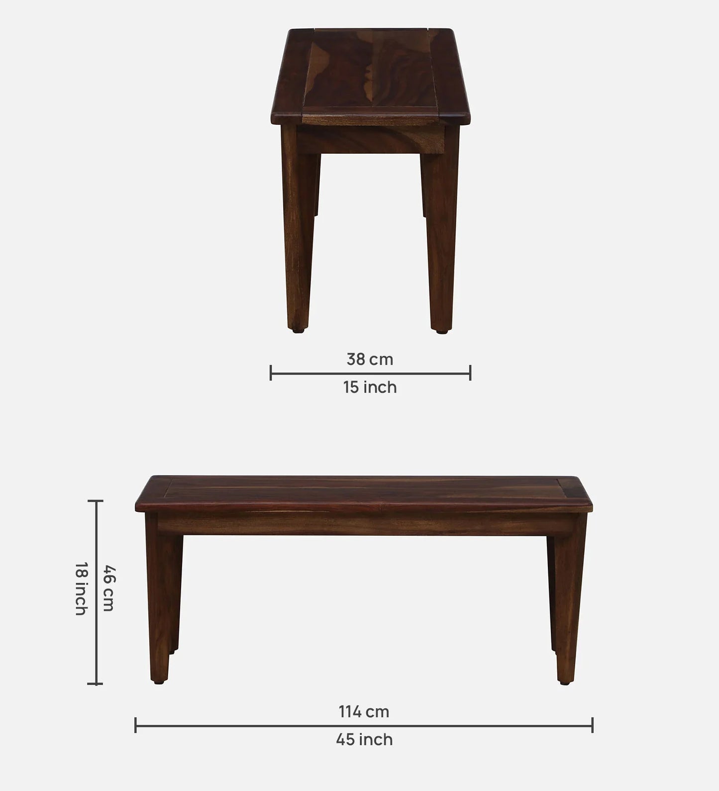 Sheesham Wood 6 Seater Dining Set In Scratch Resistant Provincial Teak Finish With Bench