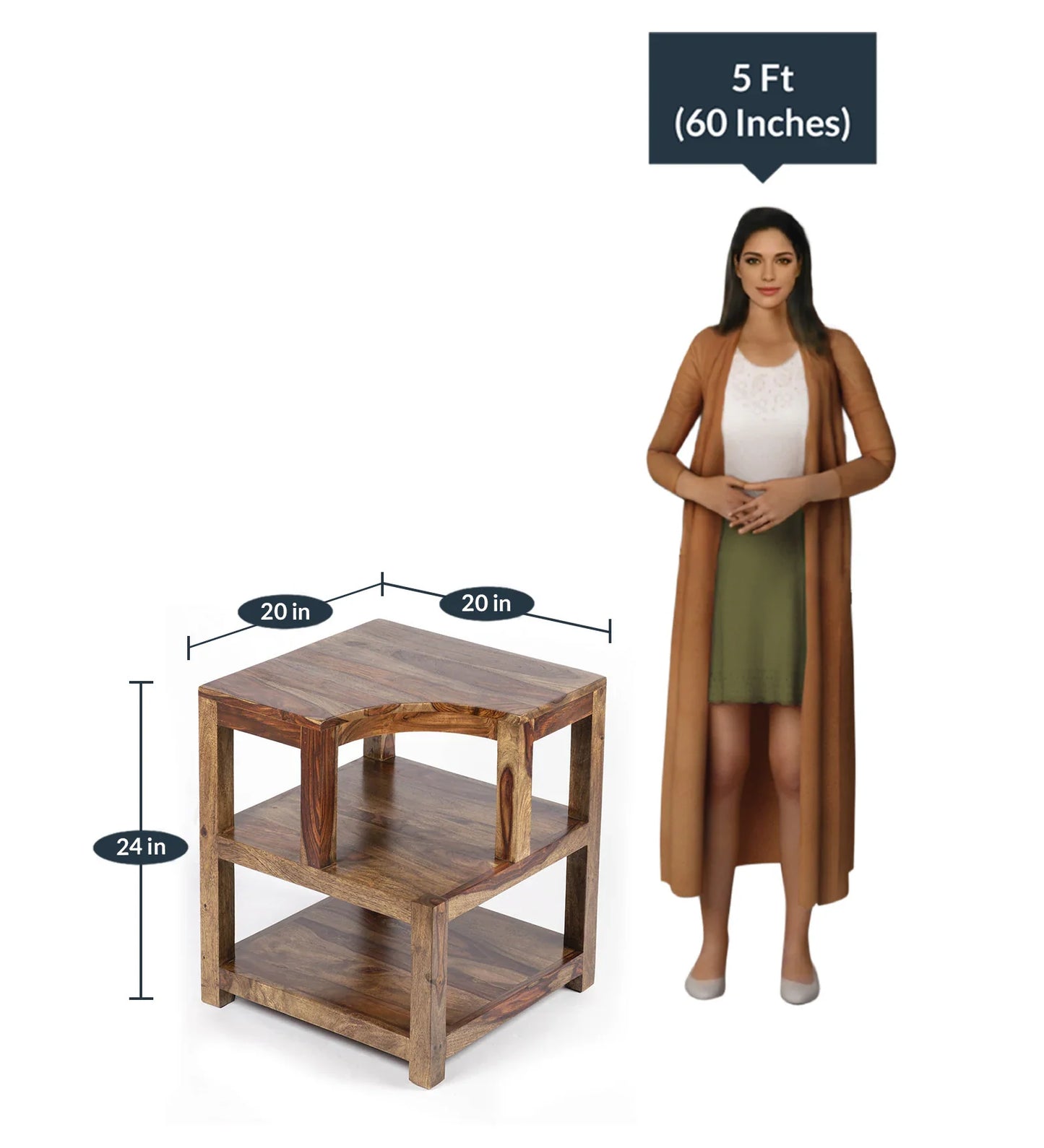 Allen End Table in Teak Finish