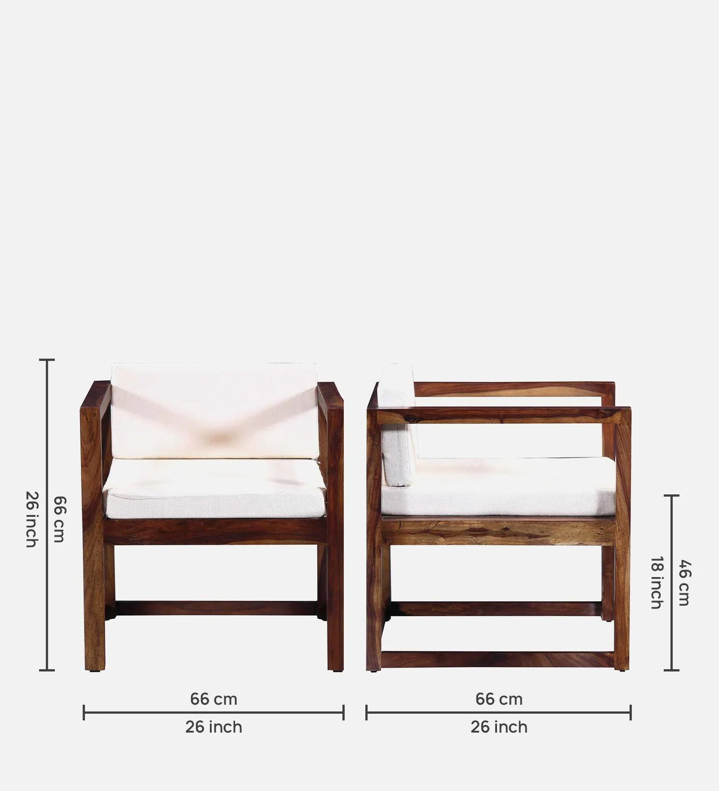 Avian Sheesham Wood Arm Chair In Provincial Teak Finish