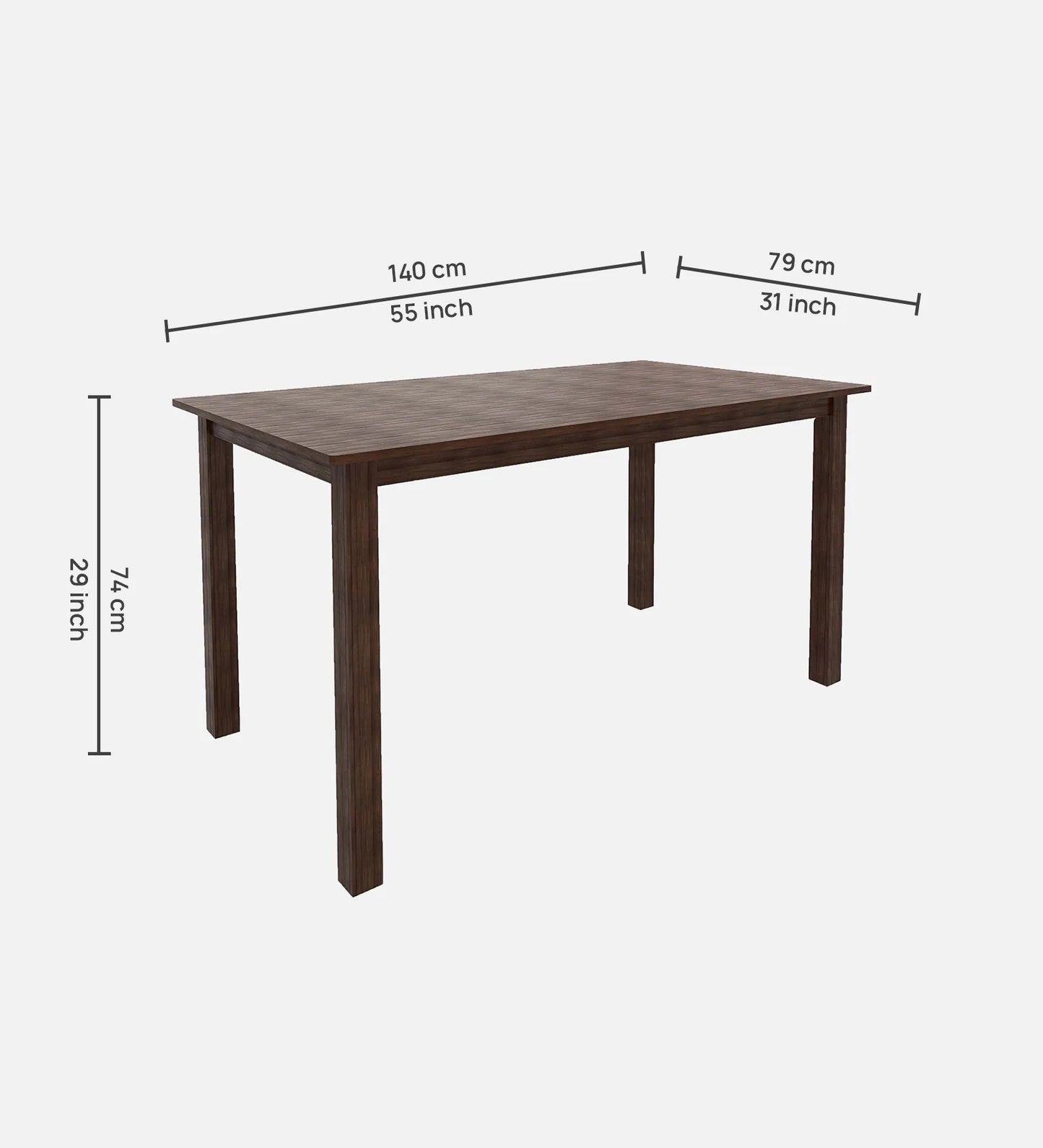 6 Seater Dining Set in Dark Cappuccino Finish