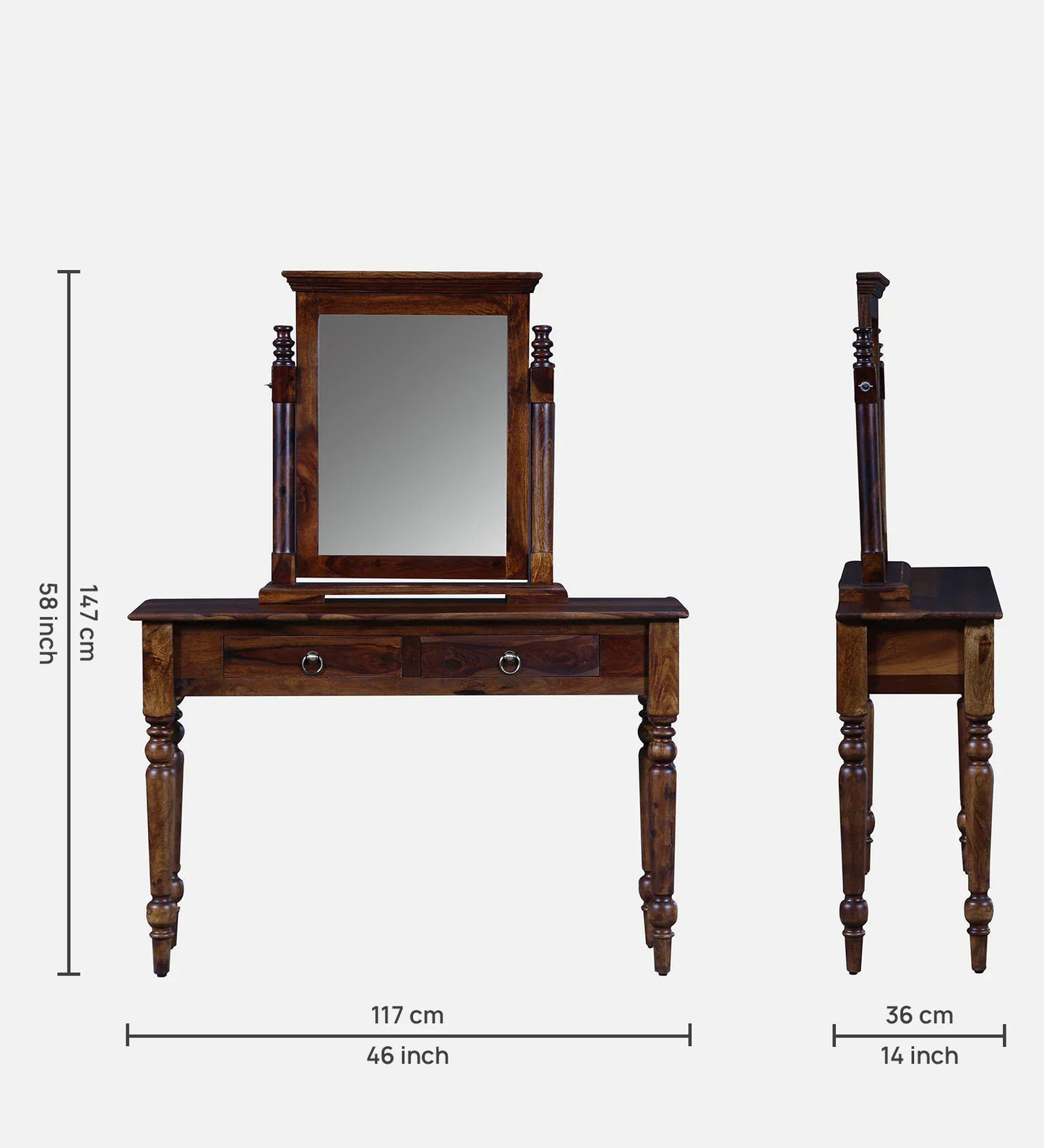 Sheesham Wood Dresser in Scratch Resistant Provincial Teak Finish