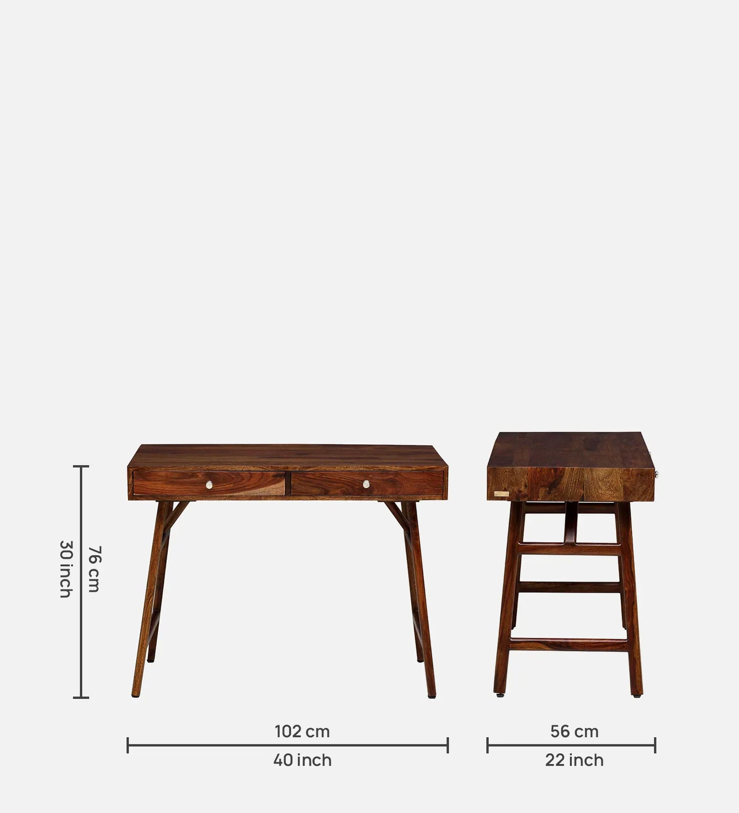 Sheesham Wood Writing Table In Scratch Resistant Provincial Teak Finish