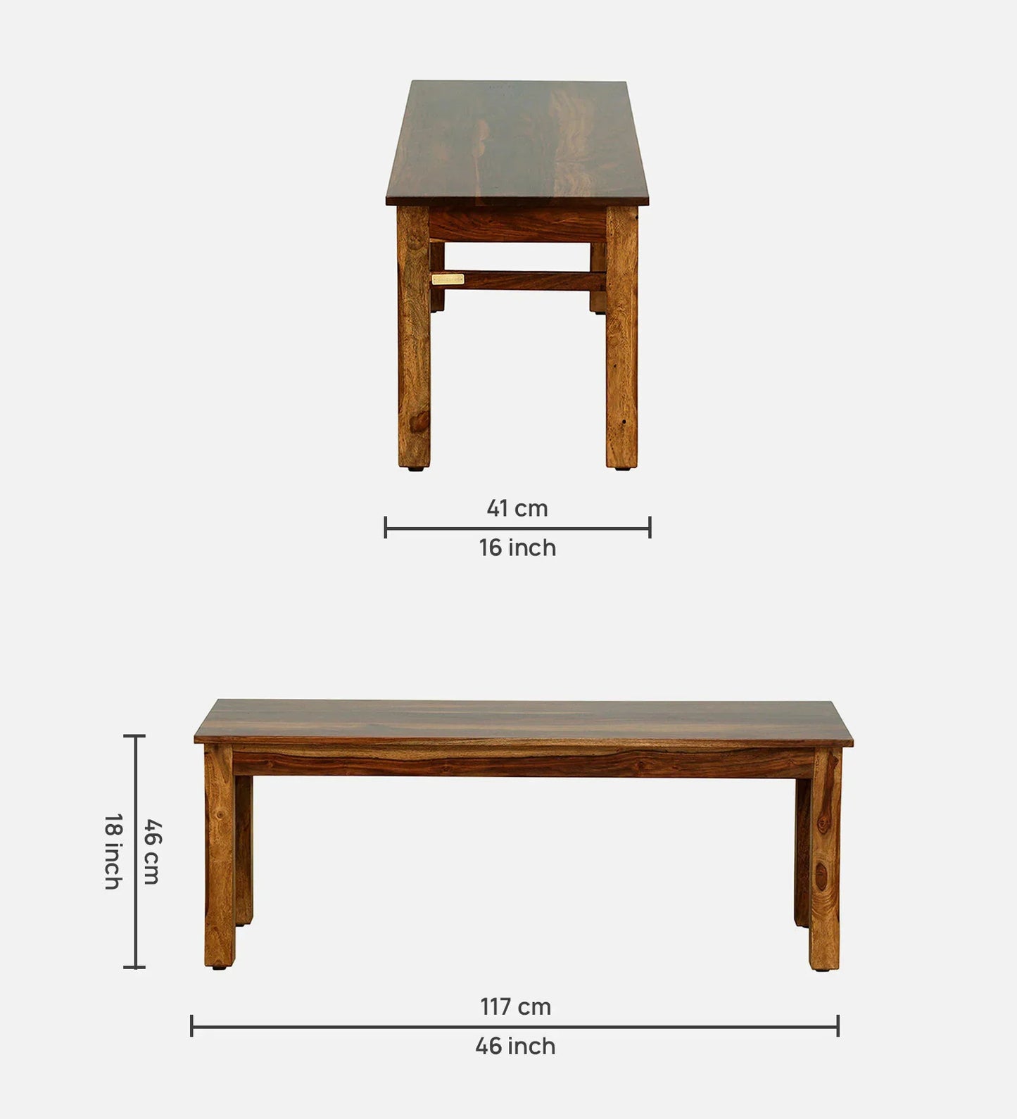 Sheesham Wood Bench In Provincial Teak Finish