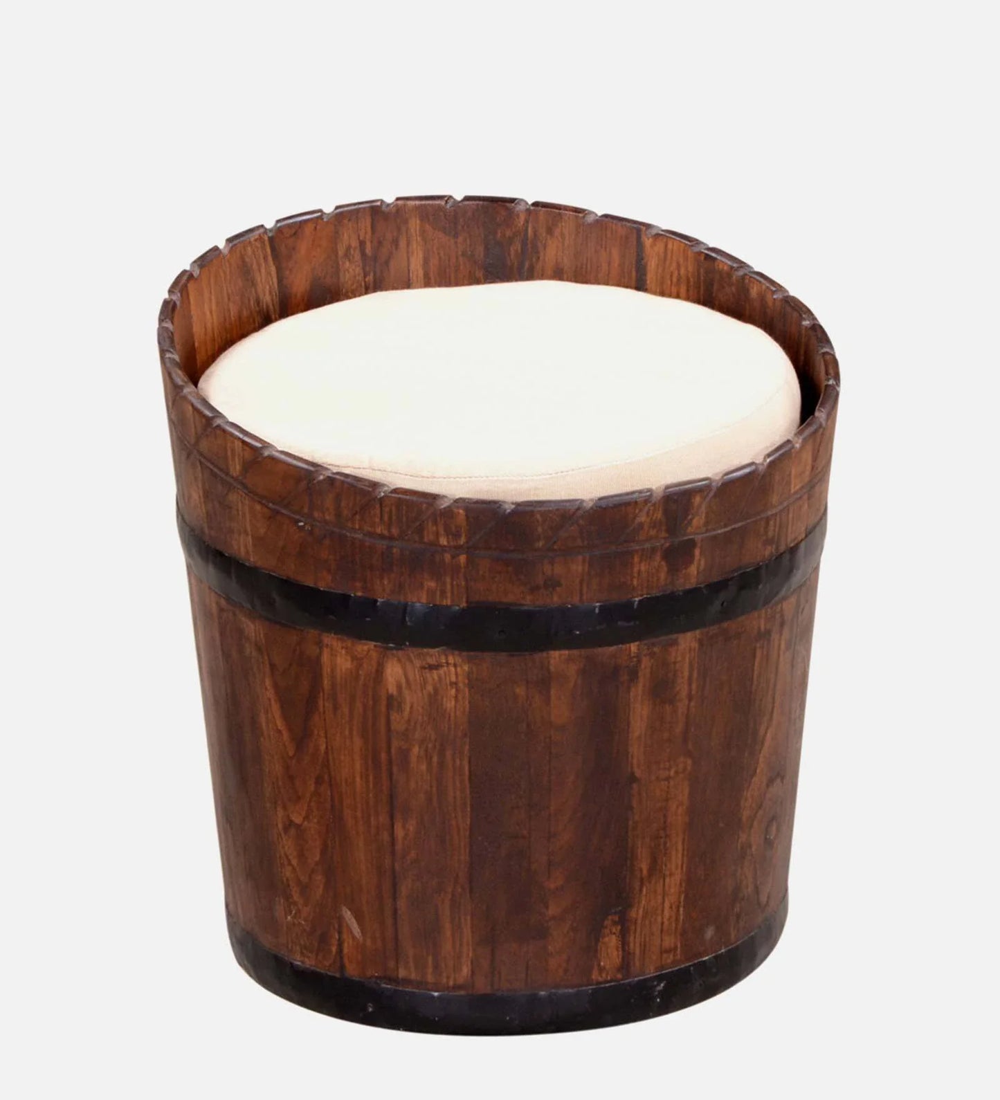 Wood Seating Stool In Scratch Resistant Brown Colour