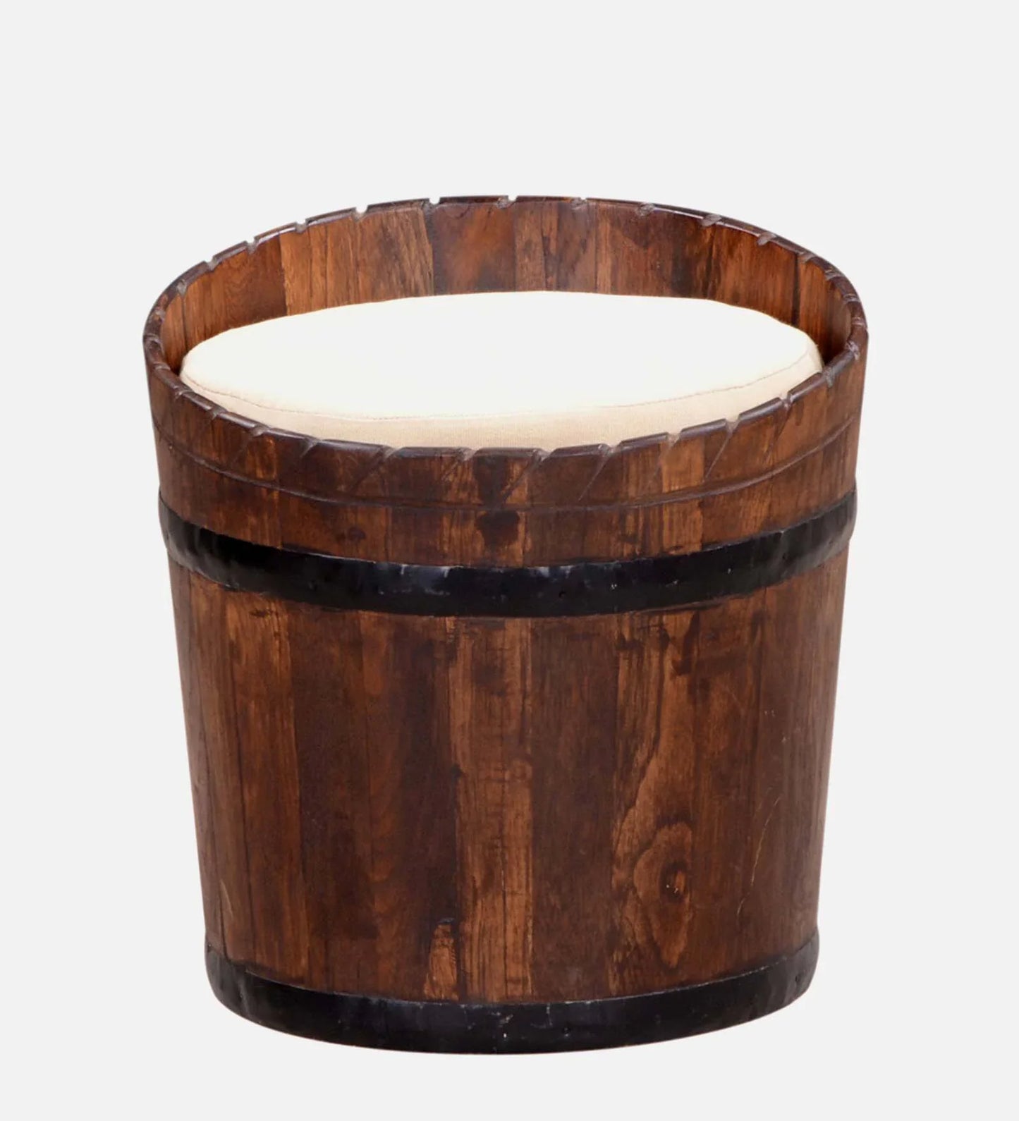 Wood Seating Stool In Scratch Resistant Brown Colour