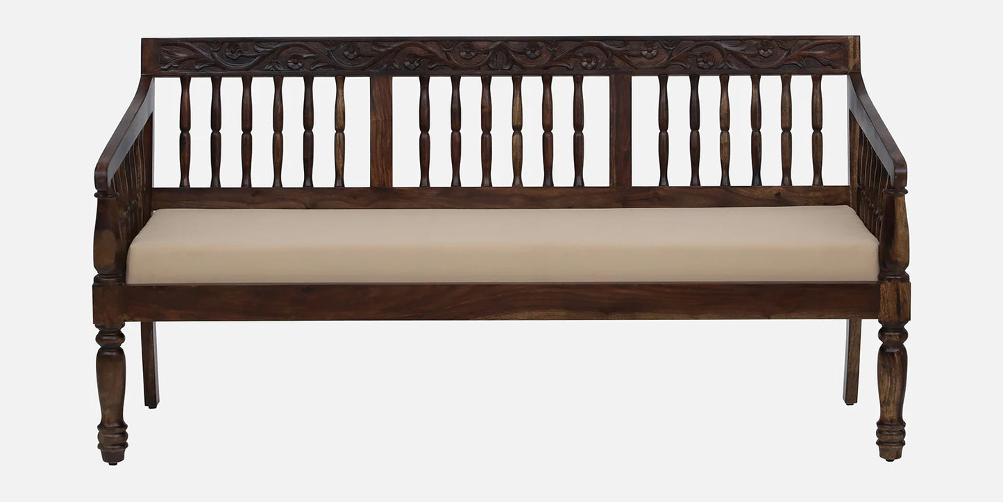 Sheesham Wood 3 Seater Sofa In Provincial Teak Finish