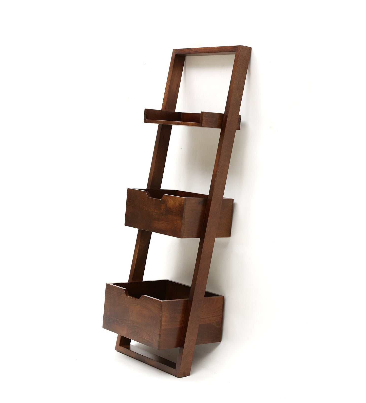 Brown Mango Wood Magazine Rack