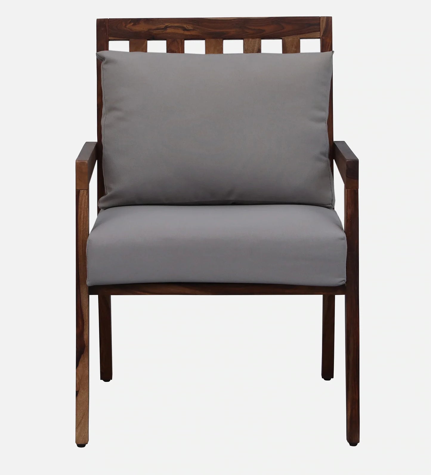 Milton Sheesham Wood Arm Chair In Grey & Rustic Teak Finish