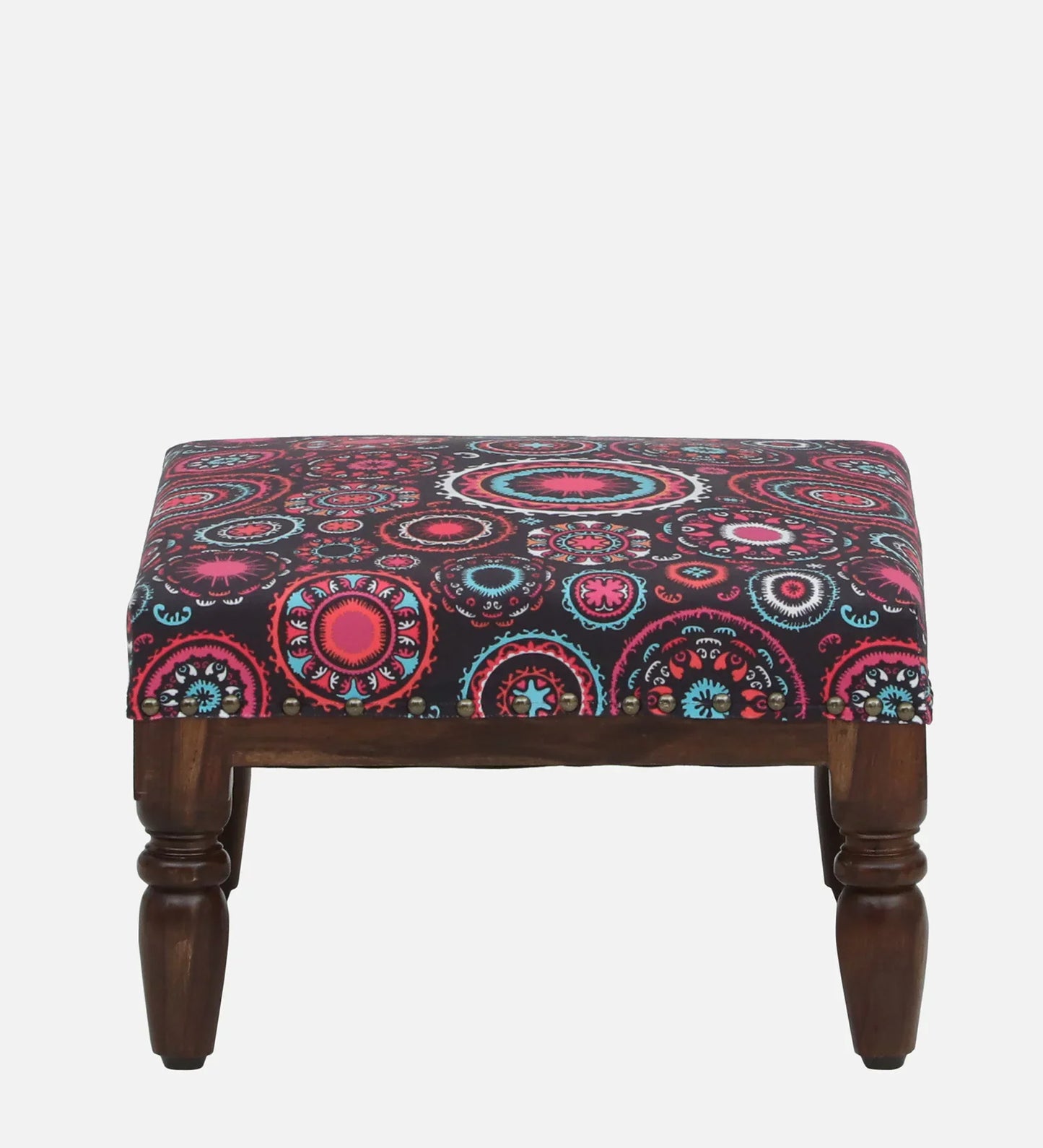 Sheesham Wood Foot Stool In Provincial Teak Finish
