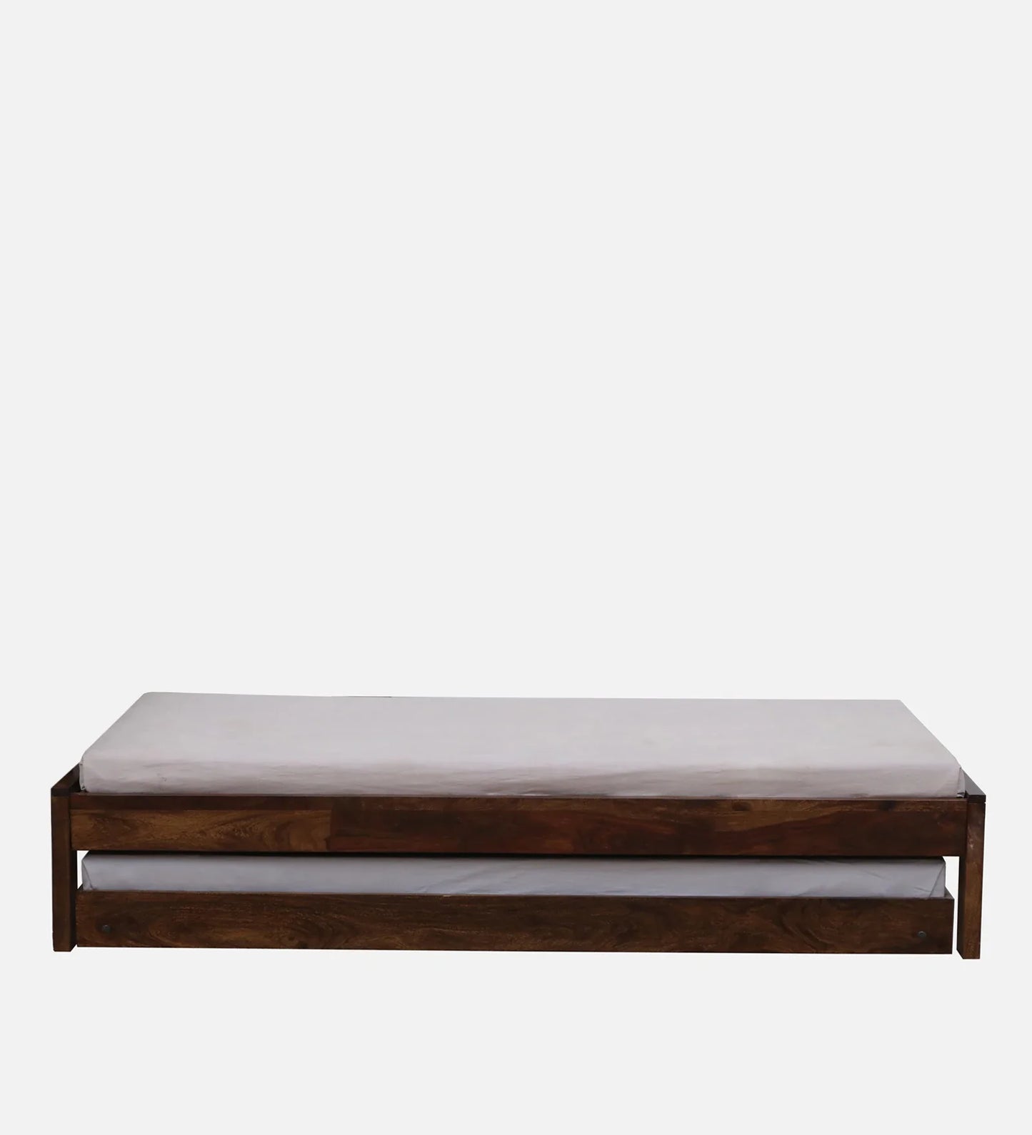 Sheesham Wood Single Bed In Provincial Teak Finish With Trundle