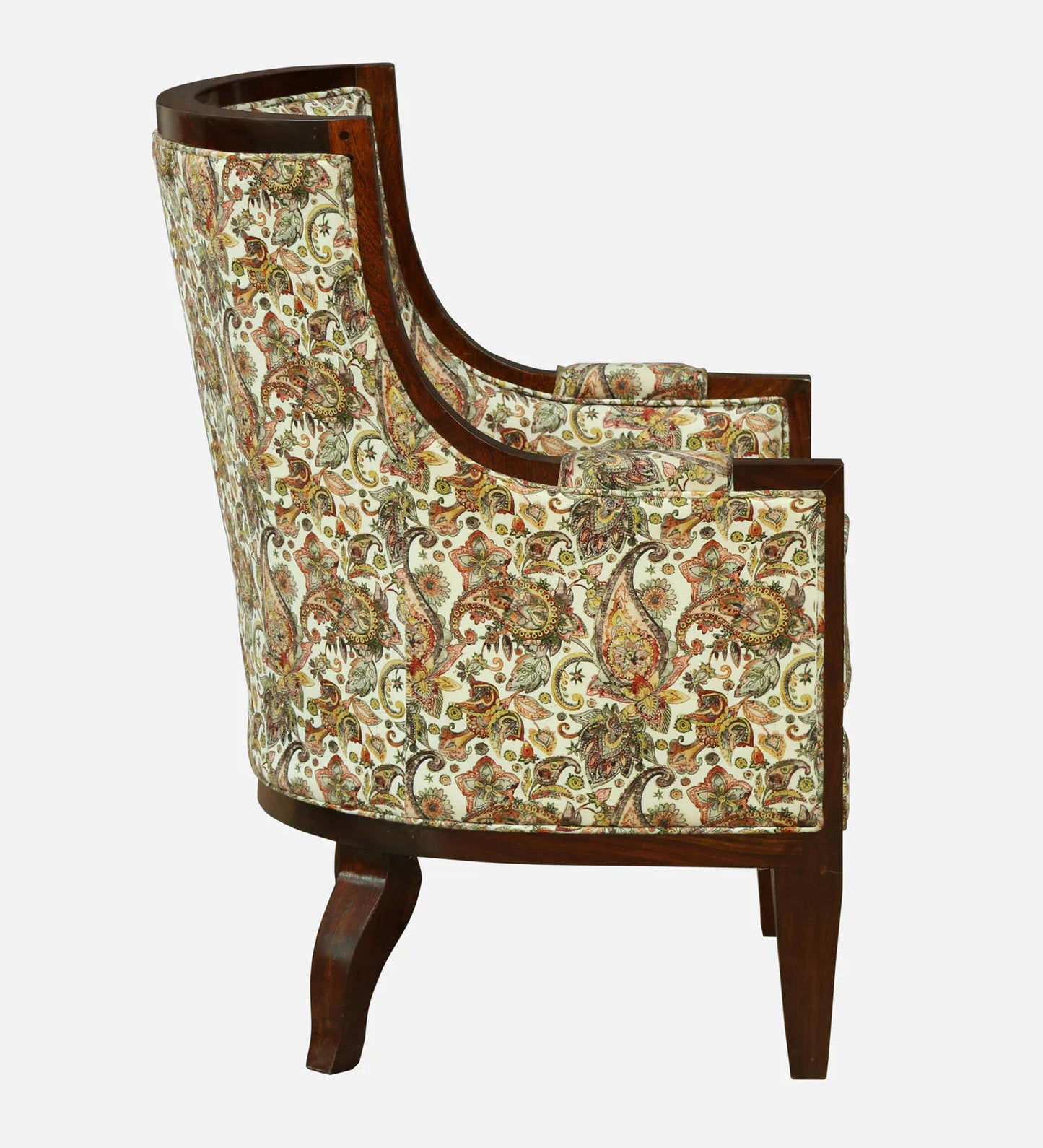Sheesham Wood Accent Chair In Walnut Finish