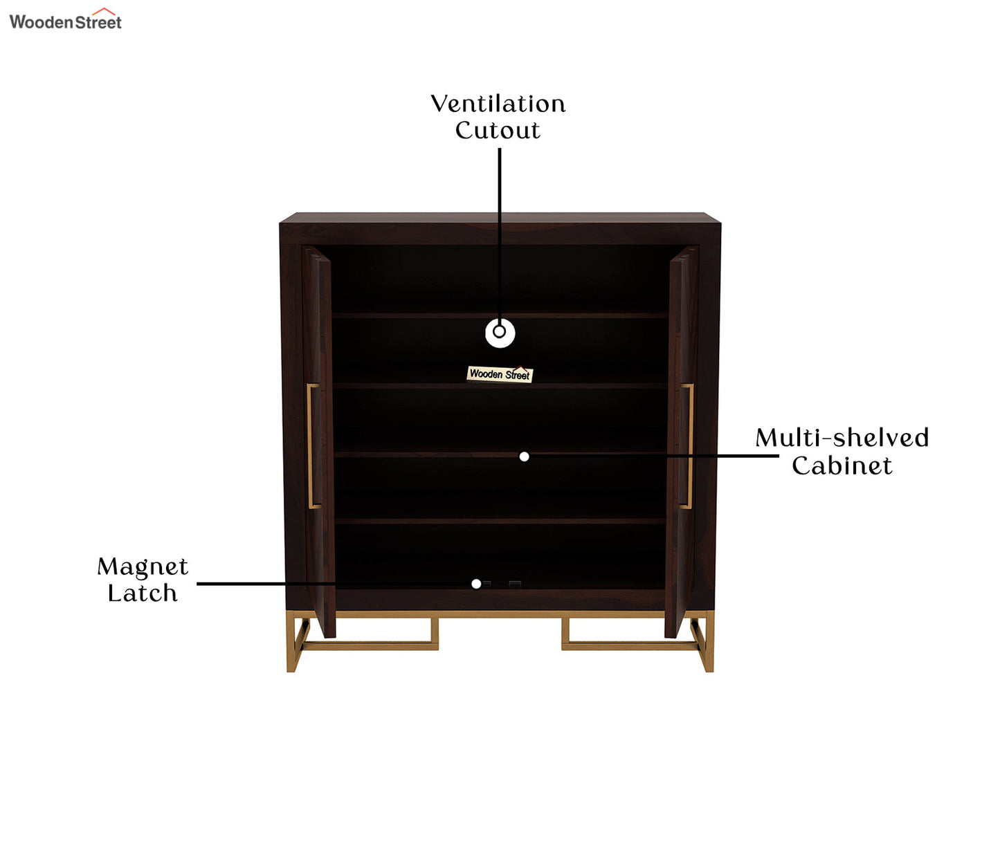 SheeshamWood Shoe Rack (Walnut Finish)
