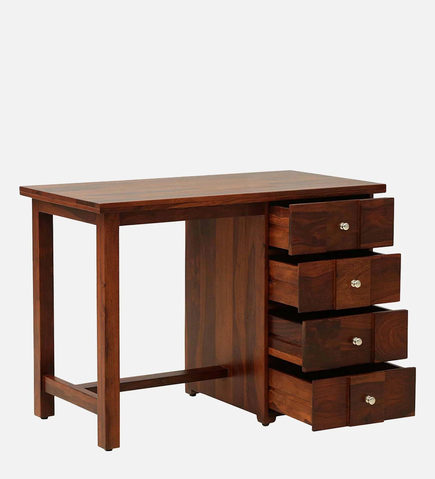 Sheesham Wood Writing Table In Scratch Resistant Honey Oak Finish With Drawers