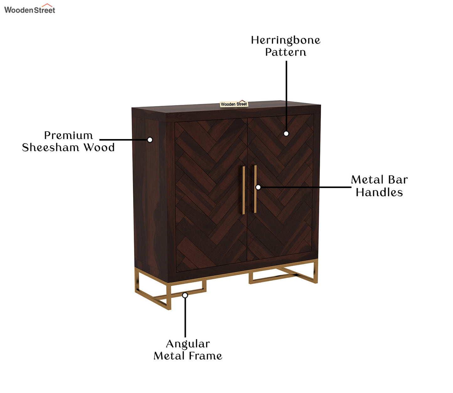 SheeshamWood Shoe Rack (Walnut Finish)