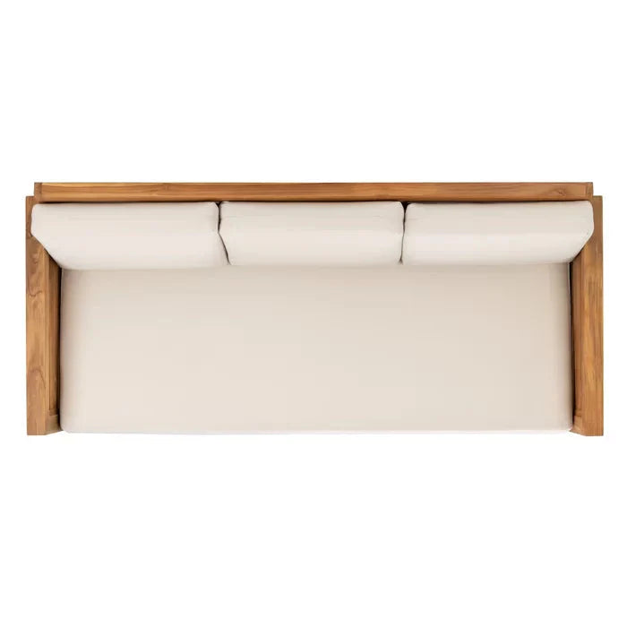 Solid Sheesham Wood Wide Outdoor Teak Patio Sofa